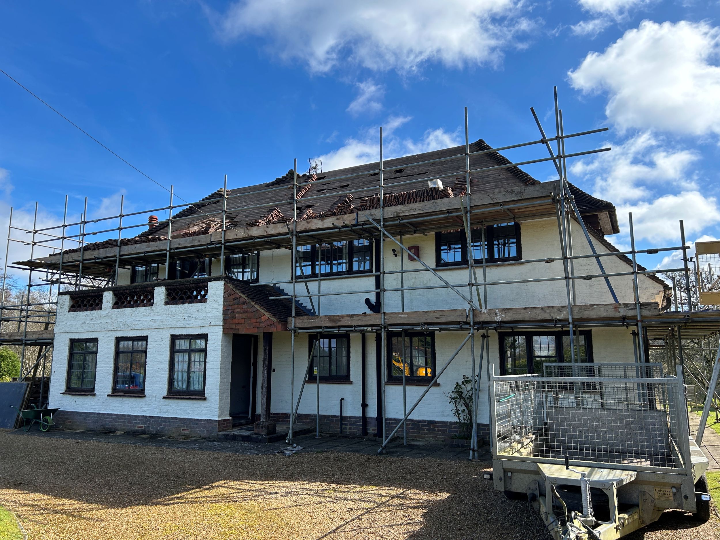House with scaffolding